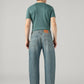 Men's Blue Baggy Barrel Fit Mid Rise Cinch Jeans - Back View