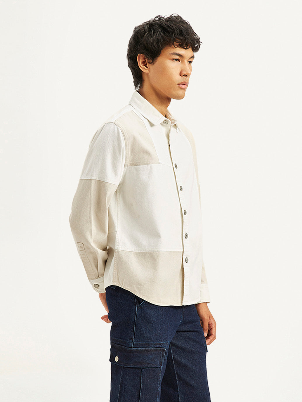 Men's Colorblock Relaxed Fit Denim Overshirt - 01da90fb673b88ba69a1a194b00bf7e3 View