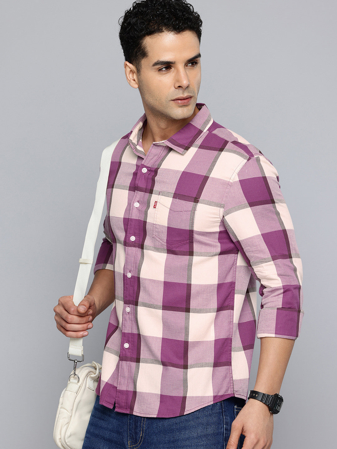 Men's Checkered Slim Fit Shirt - 024e6b63-cc68-45e3-aded-c882939966871740636135783-Mens-Checkered-Slim-Fit-Shirt-6061740636135254-1 View