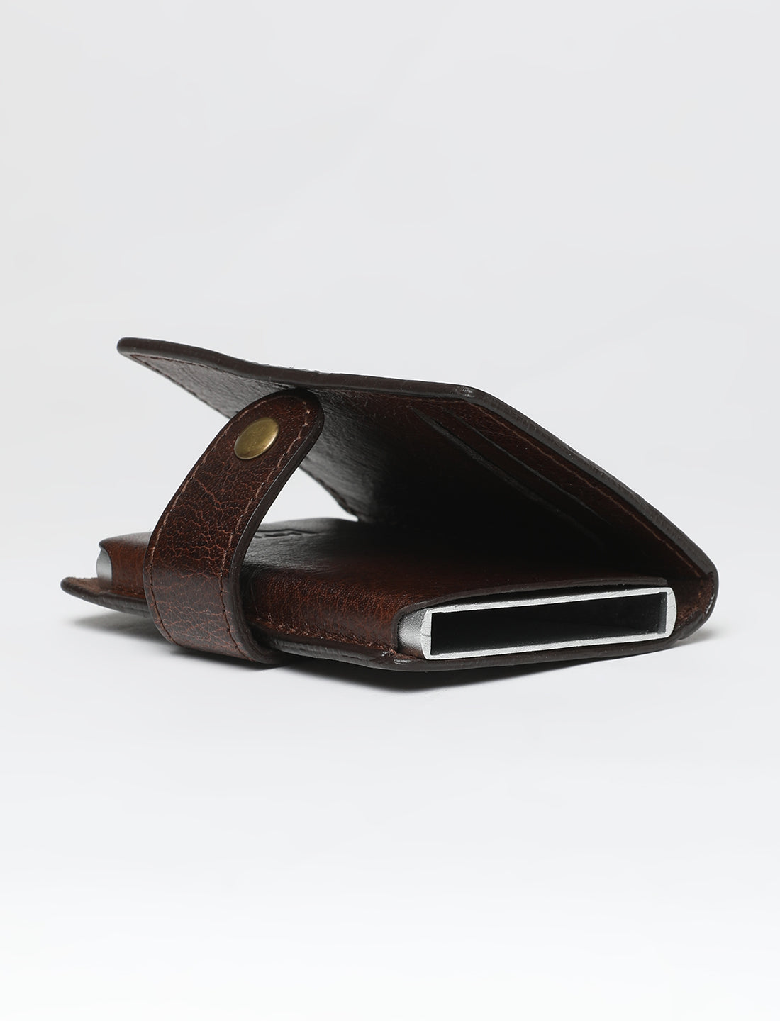 Men's Brown Solid Card Holder - 053A82366 View