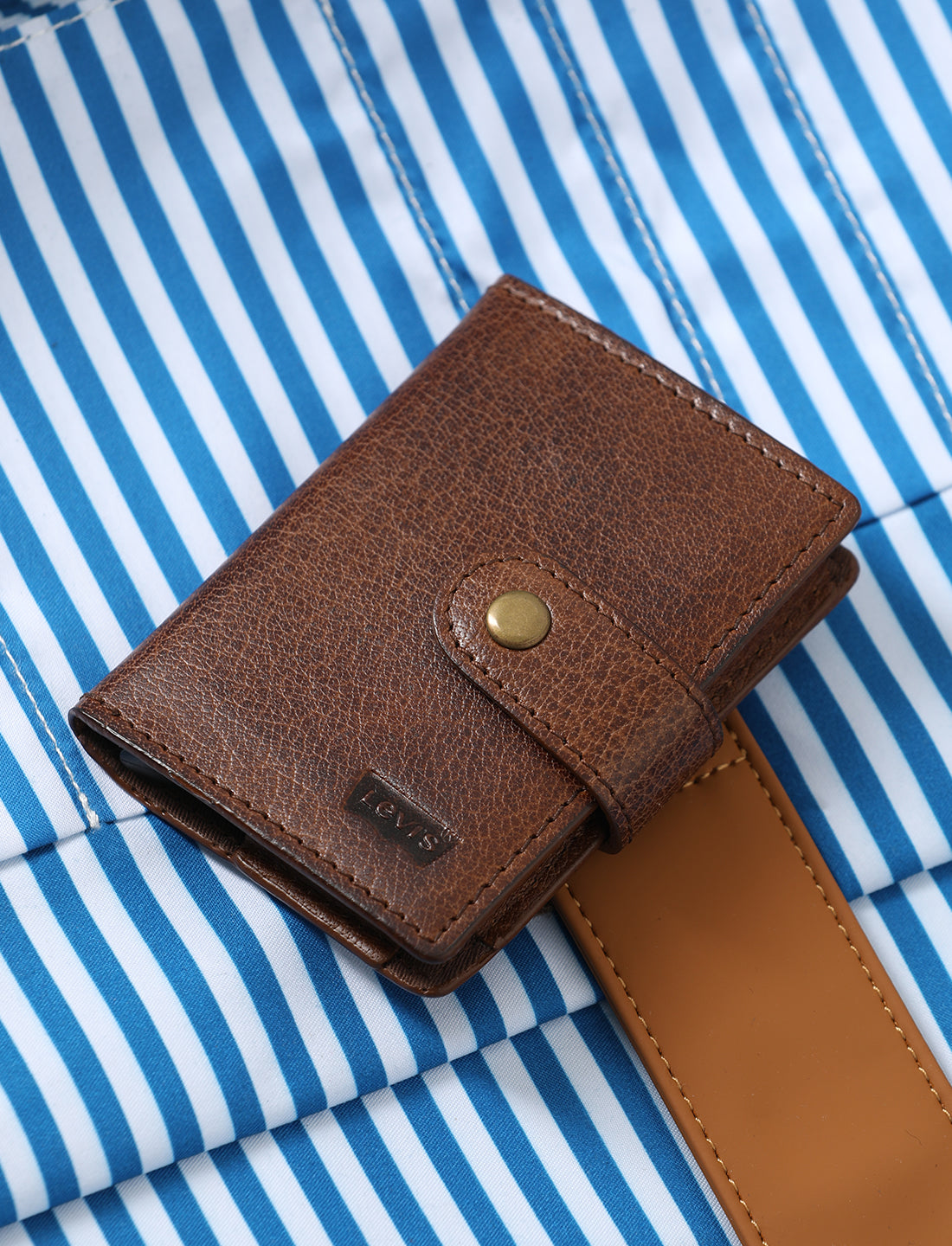 Men's Tan Solid Card Holder
