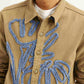 Men's Embroidered Brown Relaxed Fit Shacket - 0567585fea4fd18057ac41a80ec5fe6c View