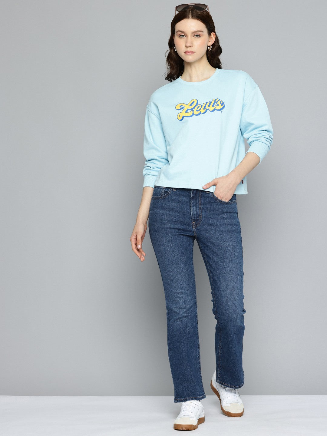 Women's 725 Blue Bootcut Fit High Rise Jeans