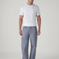 Men's Grey Straight Fit Mid Rise Cargos - Front View