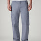 Men's Grey Straight Fit Mid Rise Cargos - Front View