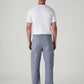 Men's Grey Straight Fit Mid Rise Cargos - Back View