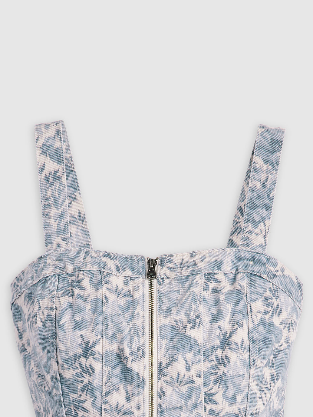 Women's Floral Blue Square Neck Corset Top - 07cf63ec6278421a775452c9c9e0b755 View