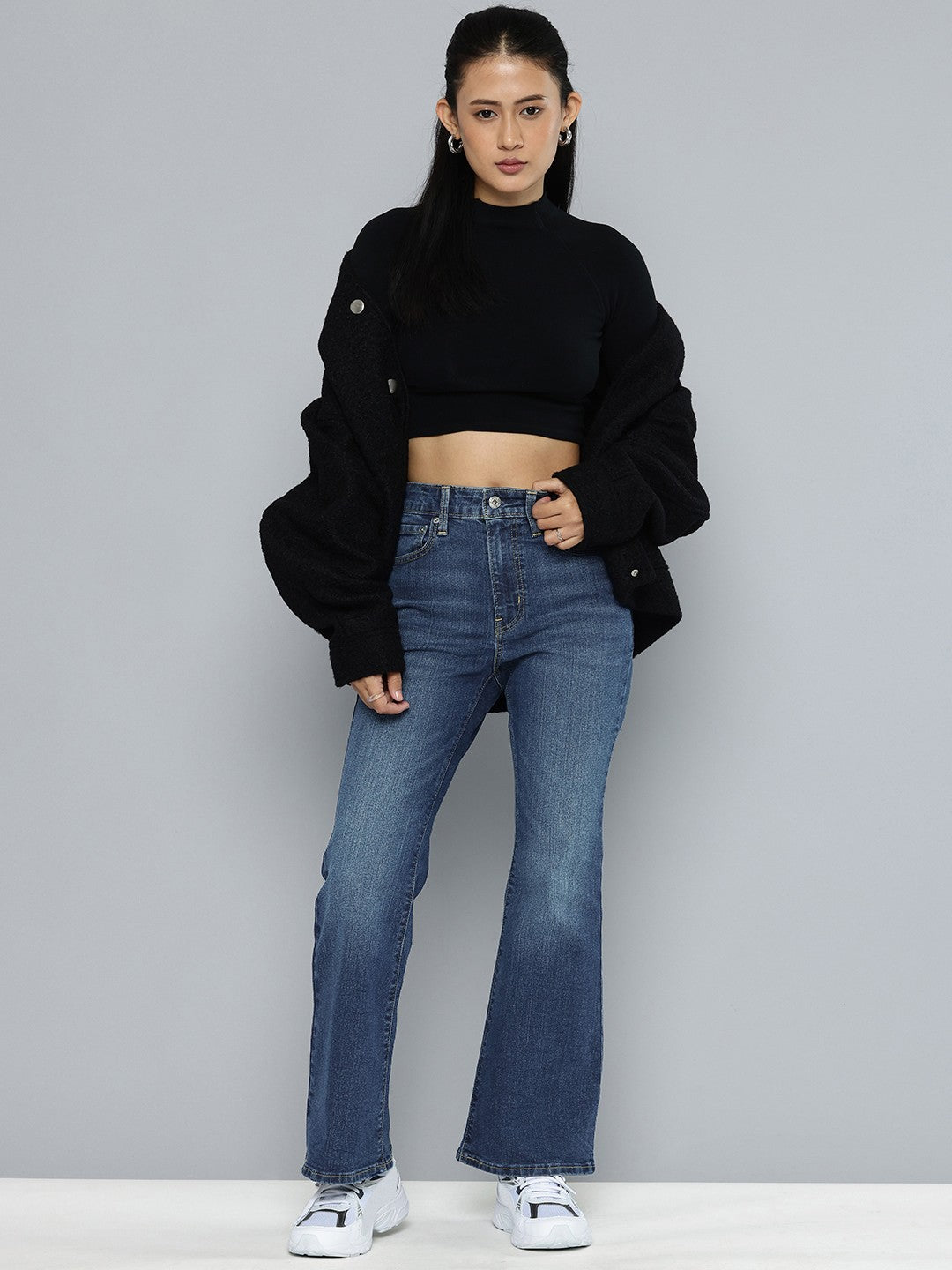 Women's 726 Blue Flared Fit High Rise Jeans