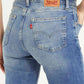 Women's 724 Blue Straight Fit High Rise Jeans - 091c0289309dc48f2a974d4c89ab03dc View