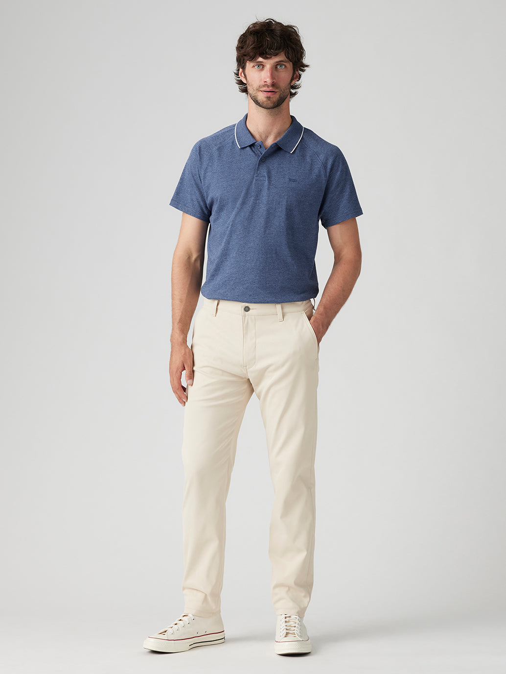Men's Cream Straight Fit Chinos