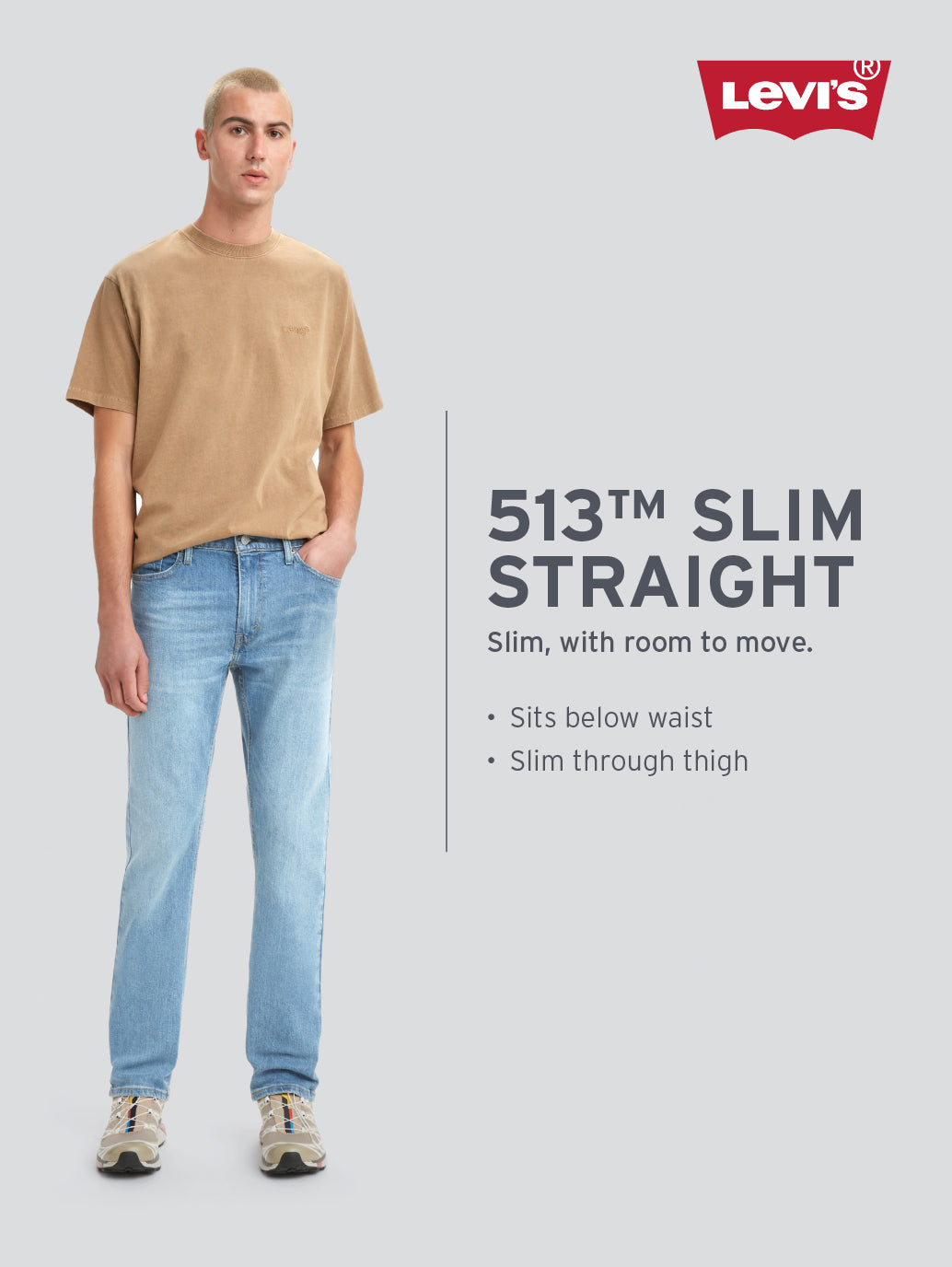 Men's 513 Charcoal Slim Fit Jeans
