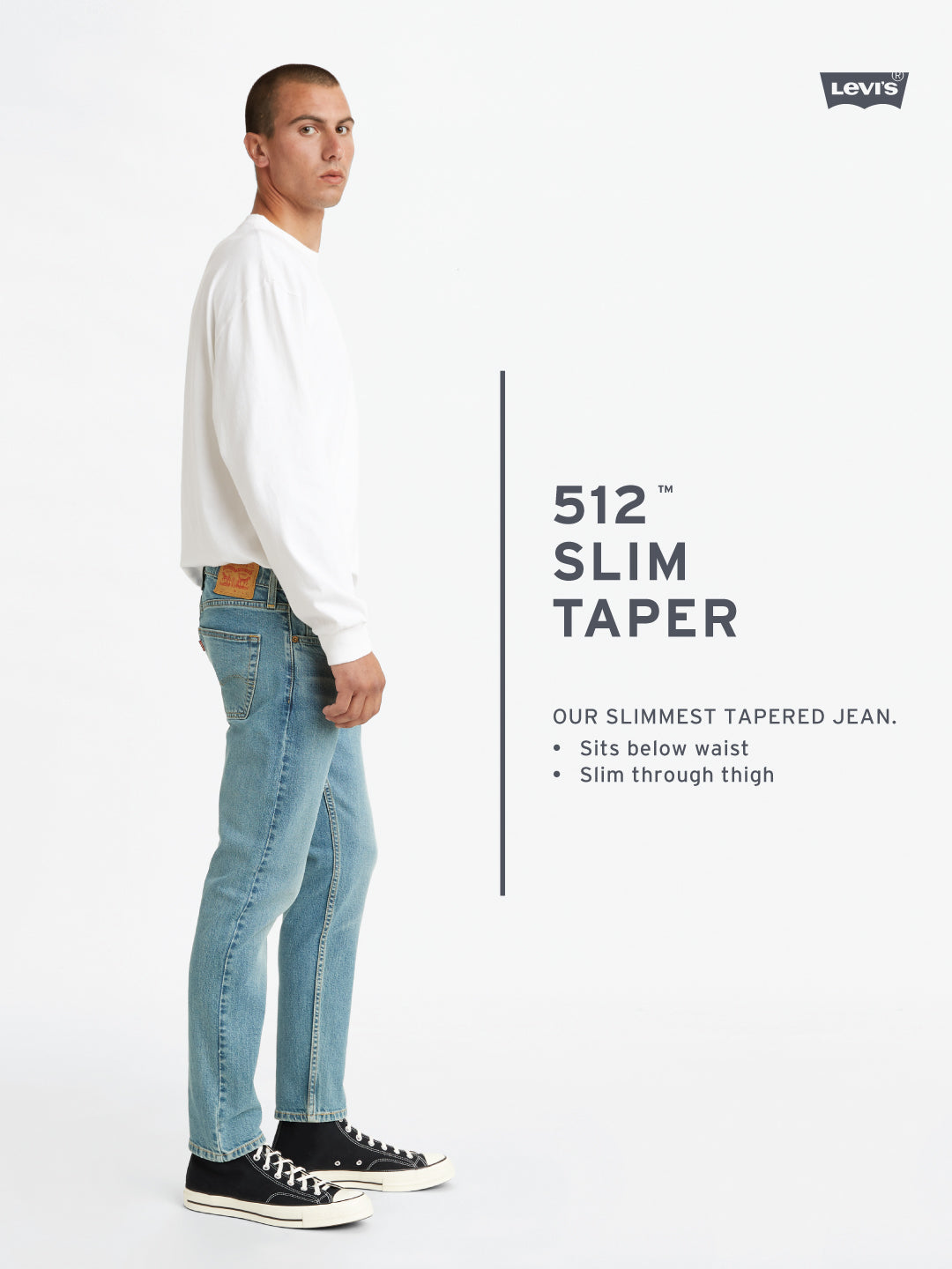Men's 512 Blue Slim Tapered Fit Mid Rise Jeans - 9e94de8f-5fda-41ca-bf79-3dde34c5d8f8 View