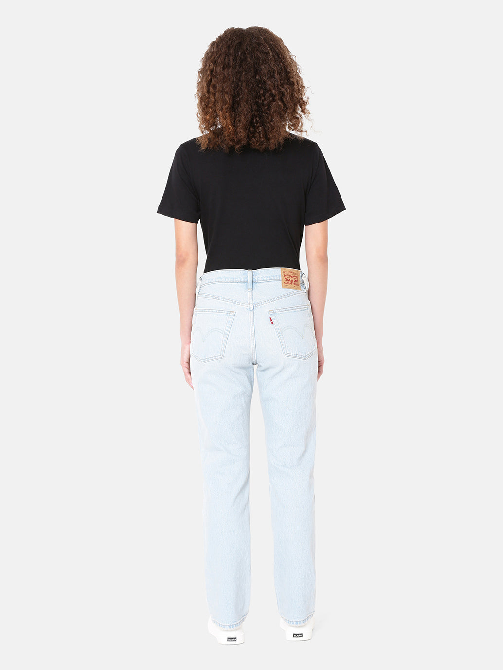 Women's 501 Light Indigo Straight Fit High Rise Jeans - Back View