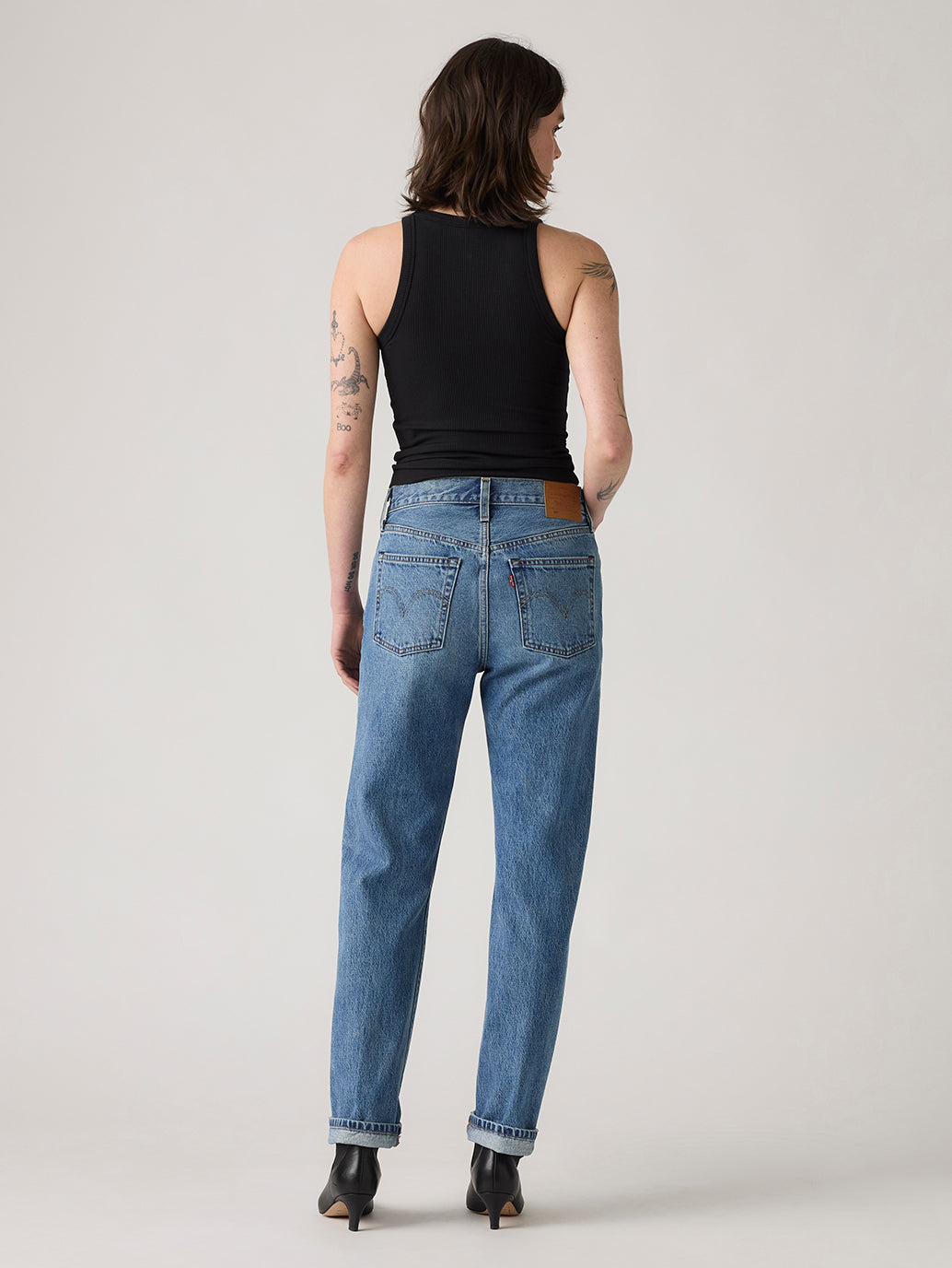 Women's 501 Indigo Straight Fit High Rise Jeans - Back View
