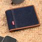 Men's Blue Solid Bi-fold Wallet - 14 View