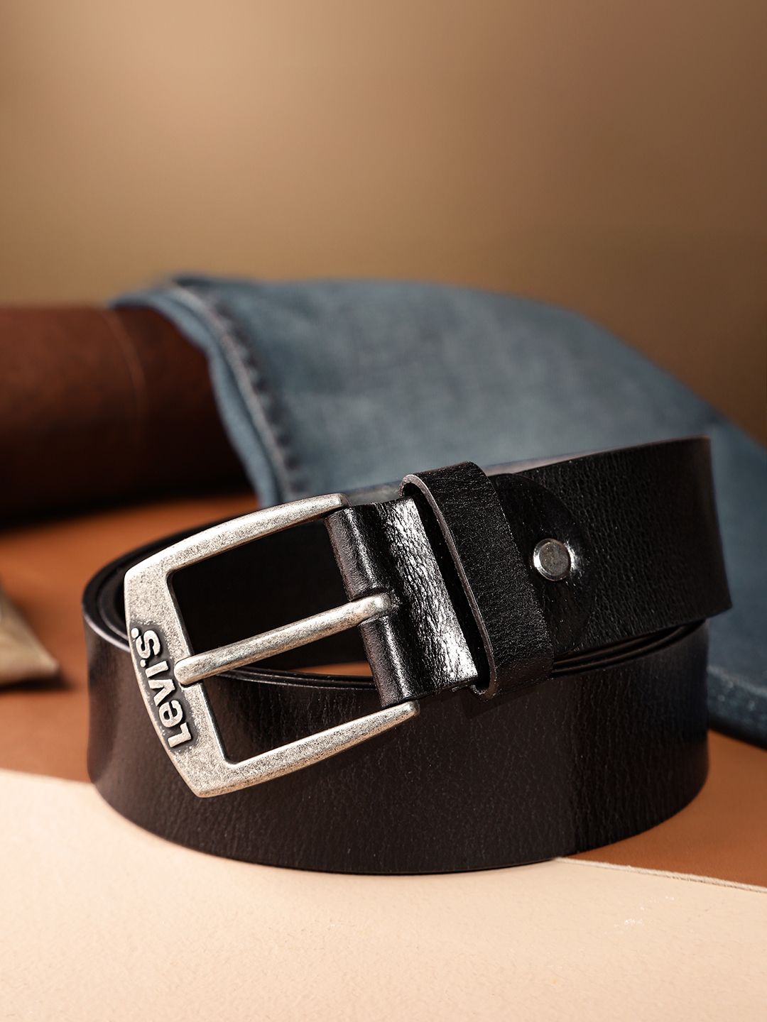 Men's Black Solid Belt
