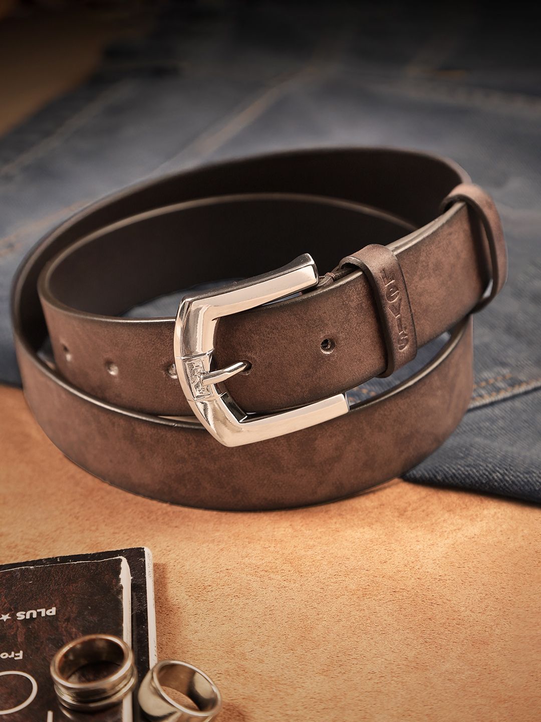 Men's Brown Solid Belt