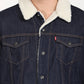 Men's Solid Navy Spread Collar Denim Jacket - deatil View