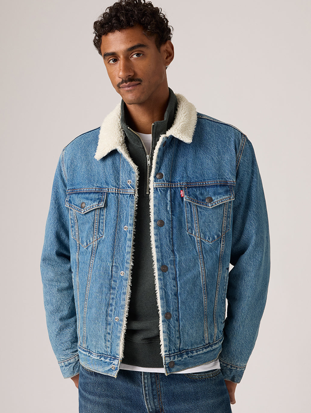 Levi's® Men's Type III Sherpa Trucker Jacket - Front View