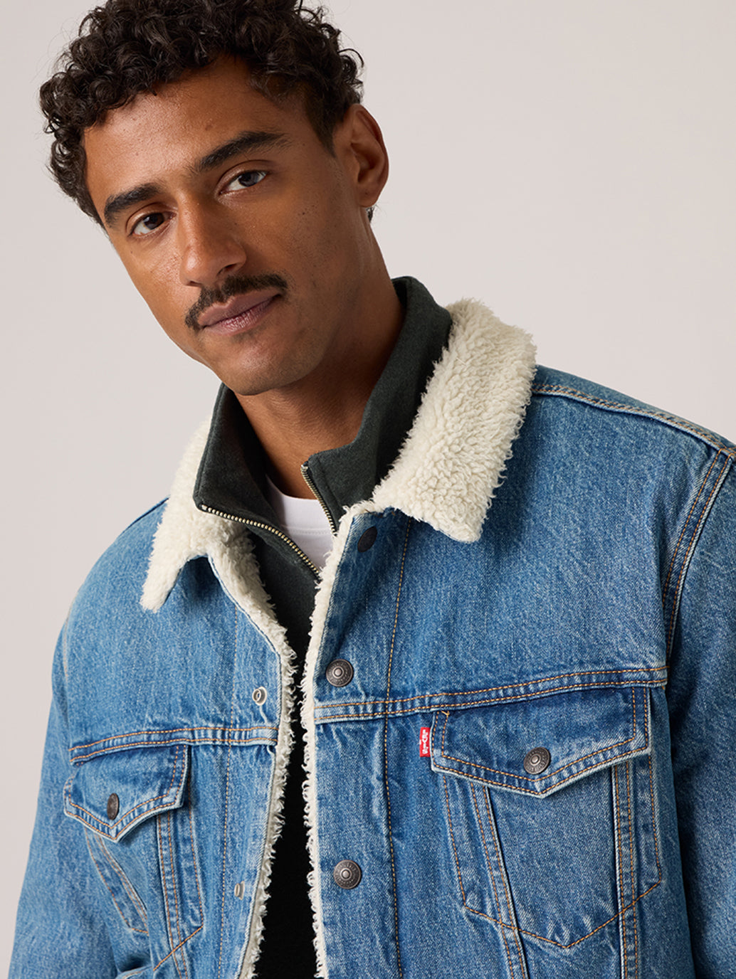 Levi's® Men's Type III Sherpa Trucker Jacket - Detail View