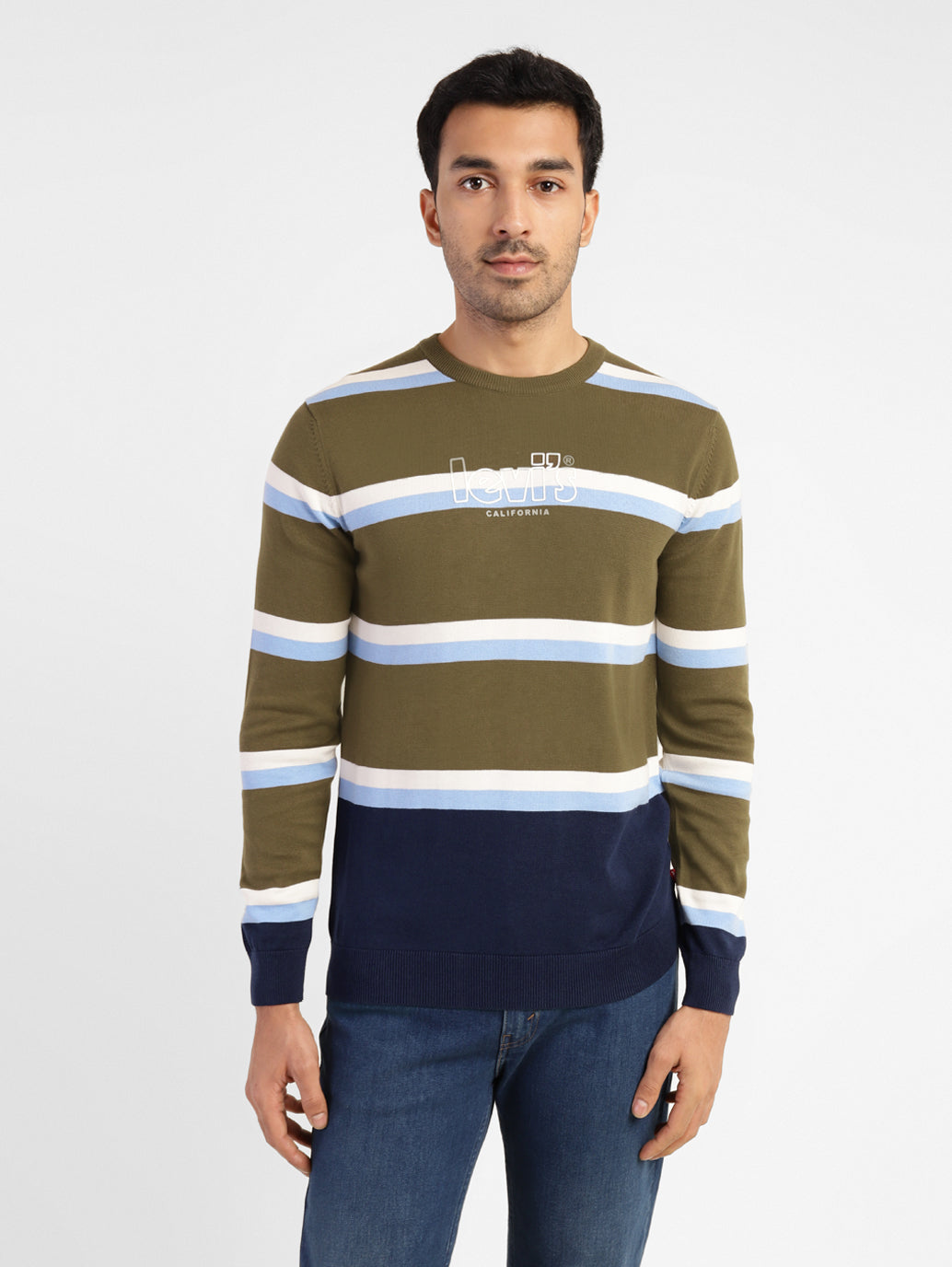 Men's Striped Crew Neck Sweater