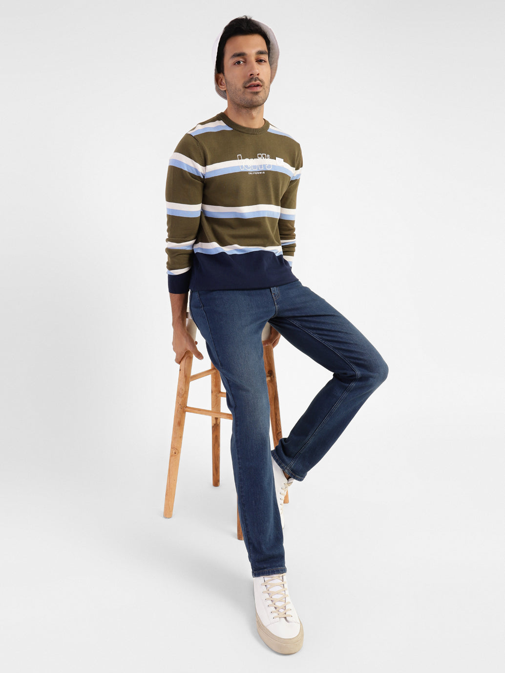 Men's Striped Crew Neck Sweater