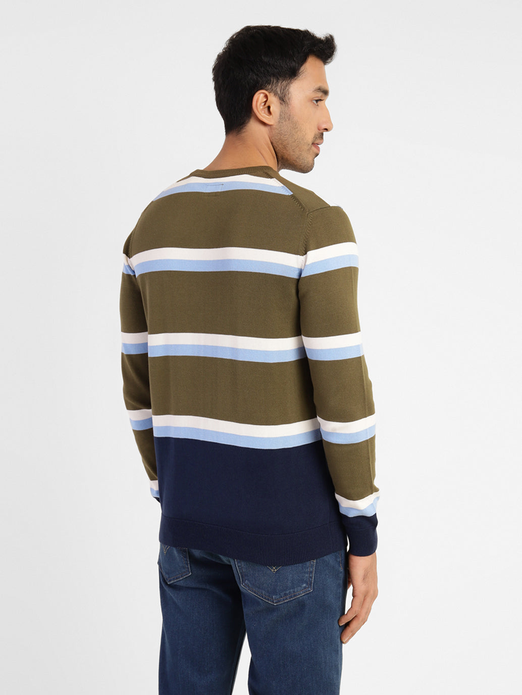 Men's Striped Crew Neck Sweater