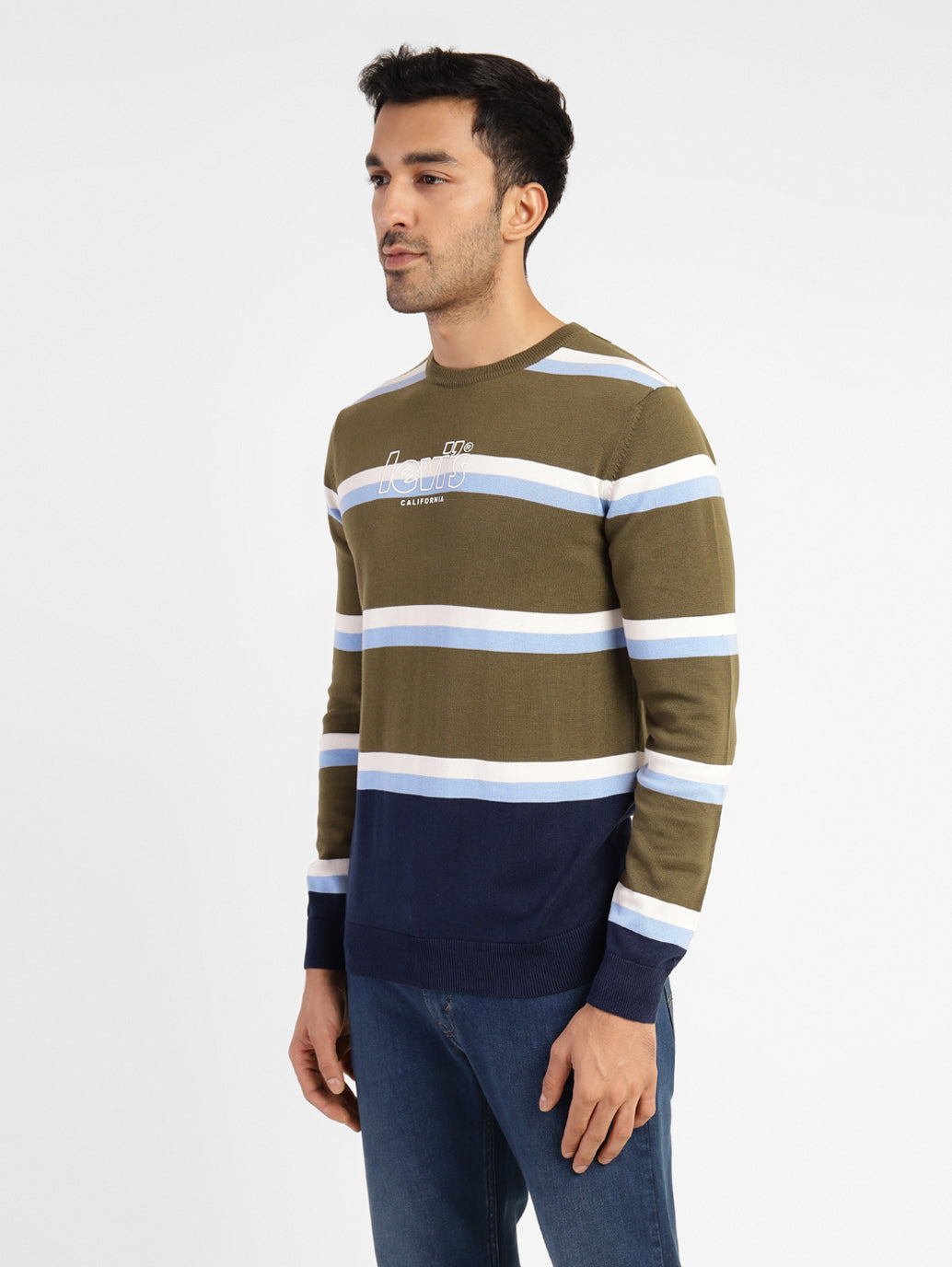 Men's Striped Crew Neck Sweater