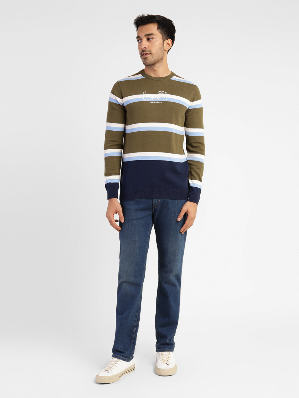 Men's Striped Crew Neck Sweater