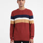 Men's Colorblock Crew Neck Sweater Red