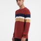 Men's Colorblock Crew Neck Sweater Red