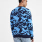 Men's Floral Print Crew Neck Sweater