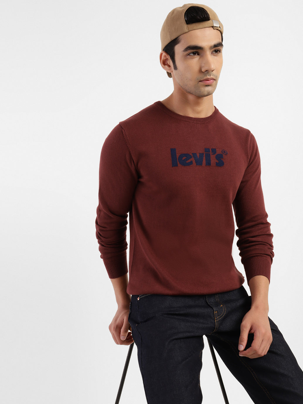 Men's Brand Logo Crew Neck Sweatshirt - 36014a82-64a2-4dbb-b4ed-7b6669bc2dee View