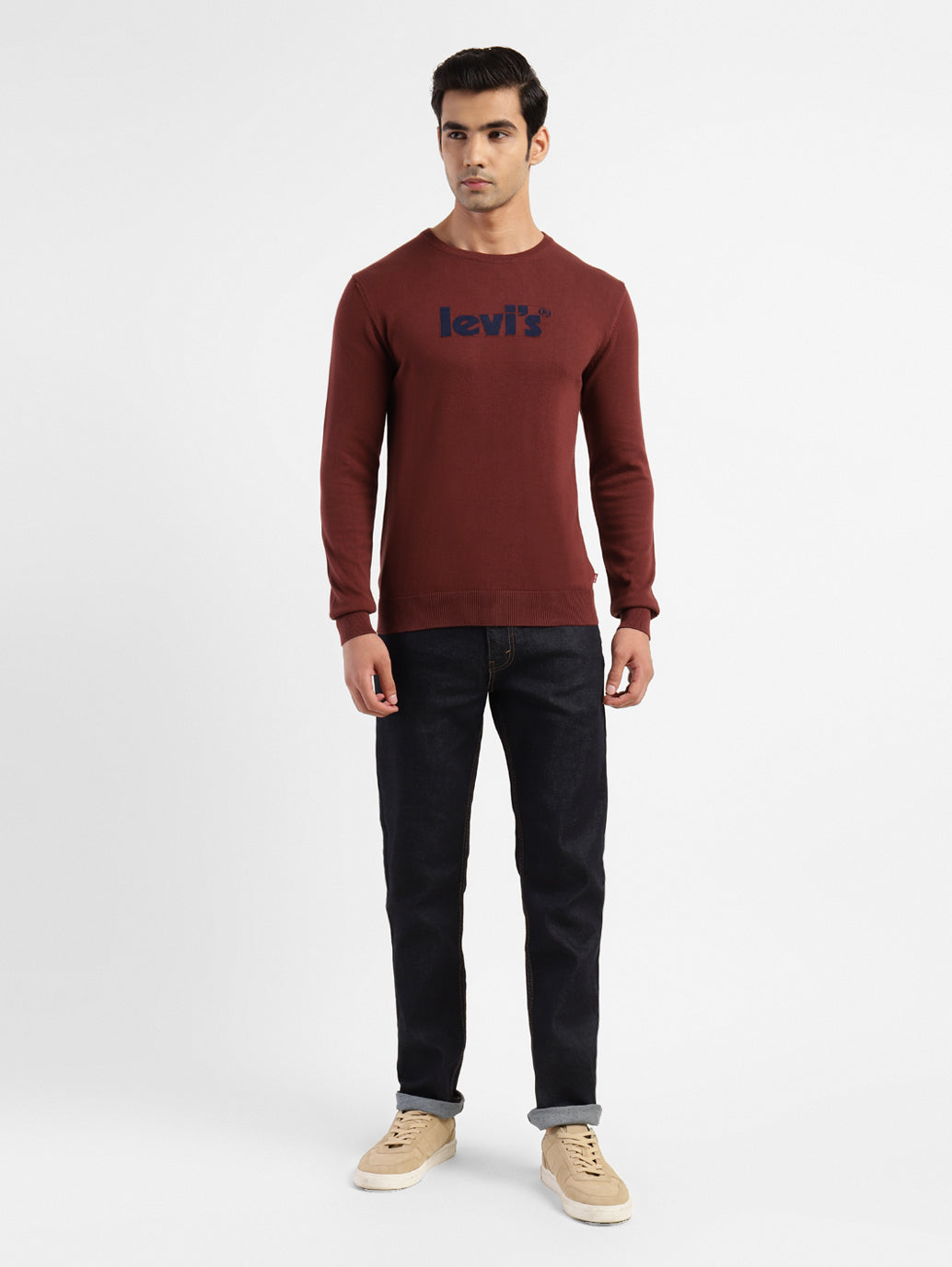 Men's Brand Logo Crew Neck Sweatshirt - 22756c55-6c7e-4f6b-883c-470113548650 View