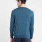 Men's Solid Blue Crew Neck Sweater