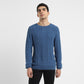 Men's Solid Blue Crew Neck Sweater - Front View