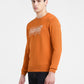 Men's Solid Orange Crew Neck Sweater