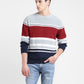 Men's Colorblock Red Crew Neck Sweater