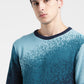 Men's Ombre Blue Crew Neck Sweater