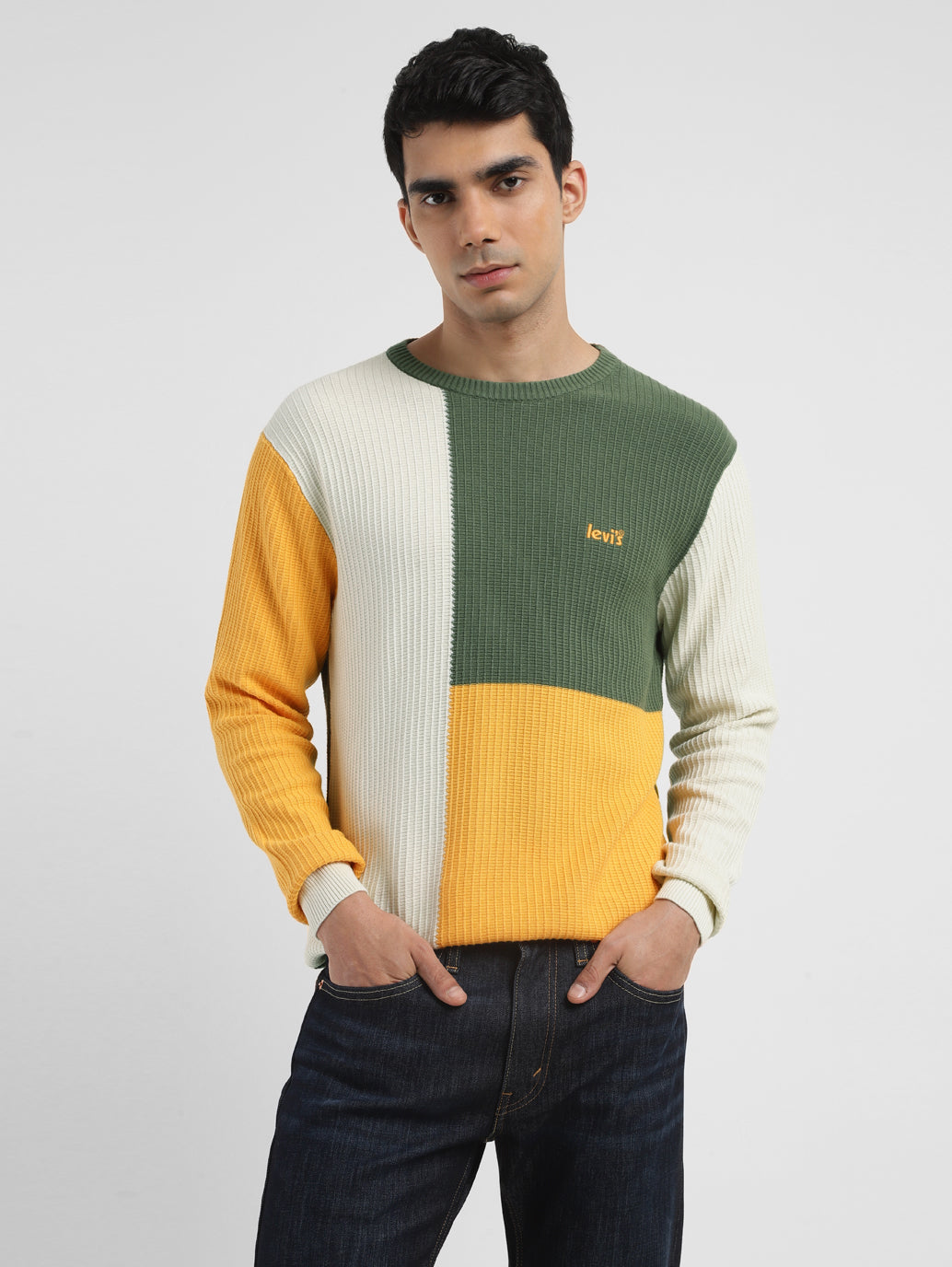 Men's Colorblock Crew Neck Sweater