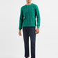 Men's Self Design Green Crew Neck Sweater