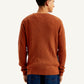 Men's Textured Rust Crew Neck Sweater