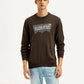 Men's Graphic Print Brown Round Neck Sweatshirt - Front View