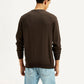 Men's Graphic Print Brown Round Neck Sweatshirt - Back View