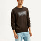 Men's Graphic Print Brown Round Neck Sweatshirt - Side View
