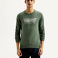 Men's Brand Logo Sage Crew Neck Sweater - Front View