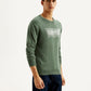 Men's Brand Logo Sage Crew Neck Sweater - Side View