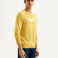 Men's Brand Logo Yellow Crew Neck Sweater - Side View