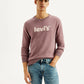 Men's Brand Logo Mauve Crew Neck Sweater - Styleshot View