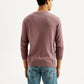 Men's Brand Logo Mauve Crew Neck Sweater - Back View
